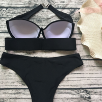 Fashion Sexy Two-piece Bikini Black Swimwear - Thumbnail 2