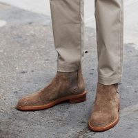 Excellent Quality Attractive Potters Clay Brown Premium Leather Men Dress Boots - Thumbnail 1