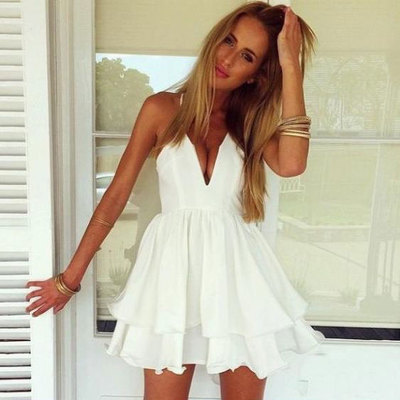 Short white homecoming dresses  - Thumbnail 2