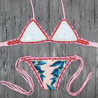 Sexy Pink Printed Bikini Swimwear - Thumbnail 3