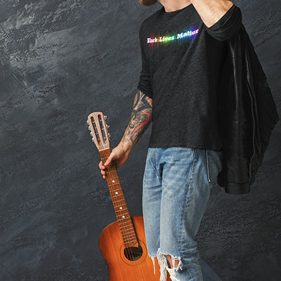 Black lives matter rainbow long sleeve t-shirt - Thumbnail 3