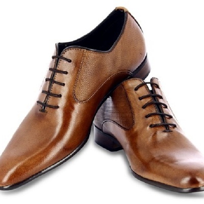 Handmade premium quality cognac leather oxfords dress shoes custom made for men