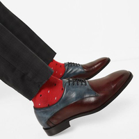 Customize Gray Maroon Oxford Genuine Leather Derby Toe Handmade Formal Lace Up Shoes - Thumbnail 1