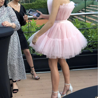 Pink tulle short prom dress homecoming dress - Thumbnail 5