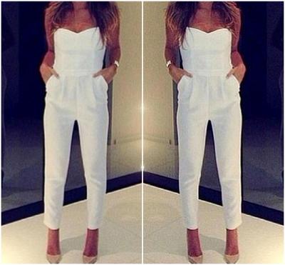 Spaghetti Strap Chic White Jumpsuit