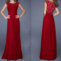 Sexy Zipper Lace Stitching Chiffon Dress - Thumbnail 2