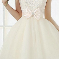 Cute Sleeveless Lace Bow Dress - Thumbnail 3