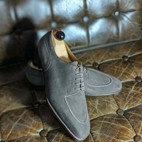 Decent Grey Western Style Split toe Handmade Casual Wear Formal Lace Up Shoes - Thumbnail 1