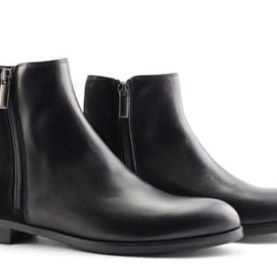 Men’s handmade geninue two tones leather and suede leather zipper high ankle boots - Thumbnail 3