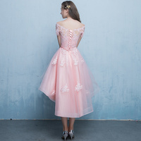 Cute pink tulle lace short prom dress party dress - Thumbnail 4