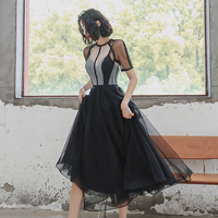 Black tulle short prom dress party dress - Thumbnail 4