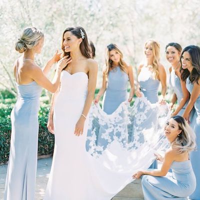Elegant sheath halter light blue long bridesmaid dresses for wedding,spaghetti straps bridesmaid dresses - Thumbnail 3