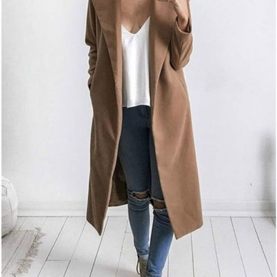 Notched collar long blazer - Thumbnail 5
