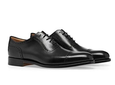 Men’s Handmade Geninue leather Oxford Brogue black leather lace up shoes