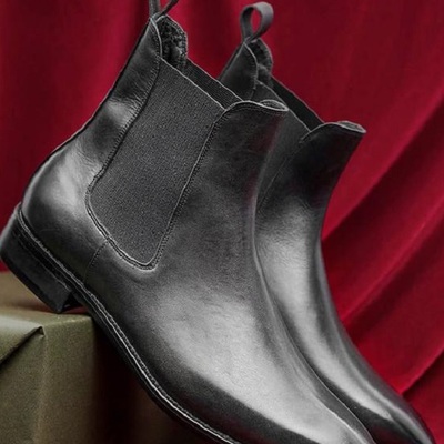 Leather men boot, leather vintage boot for men, leather high top shoe for gentlmen - Thumbnail 2