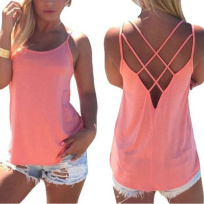 Womens summer tank top halter vest - Thumbnail 4