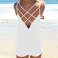 Womens Summer Tank Top Halter Vest - Thumbnail 4