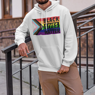  black lives matter rainbow flag unisex hoodie - Thumbnail 2