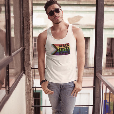 Black lives matter rainbow flag unisex tank top - Thumbnail 2