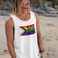 Black Lives Matter Rainbow Flag Unisex Tank Top - Thumbnail 2