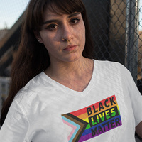 Black Lives Matter Rainbow Flag Racerback Tank Top - Thumbnail 2