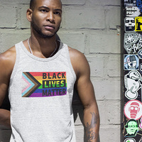 Black Lives Matter Rainbow Flag Racerback Tank Top - Thumbnail 4