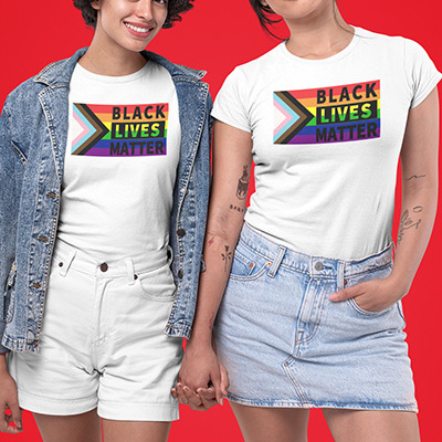 Black lives matter rainbow flag women's cut t-shirt - Thumbnail 1
