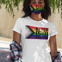 Black Lives Matter Rainbow Flag Unisex T-shirt - Thumbnail 3
