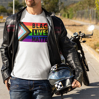 Black Lives Matter Rainbow Flag Unisex T-shirt - Thumbnail 4