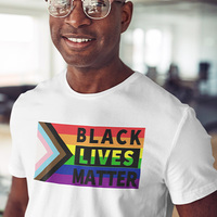 Black Lives Matter Rainbow Flag Unisex T-shirt - Thumbnail 5