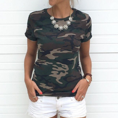 Women'S Round Neck Short Sleeve T-Shirt
