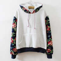 Retro Flowers Hooded Sweater - Thumbnail 1