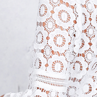 Lace Appliqued Mock Neck Long Sleeved Shirt - Thumbnail 6