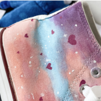 New summer wild hand-painted starry sky high-top sneakers - Thumbnail 4