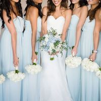 Simple A Line Sweetheart Light Blue Chiffon Bridesmaid Dresses Under 100 - Thumbnail 1