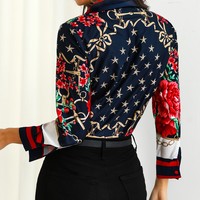 Long Sleeve Red Pattern Shirt - Thumbnail 4