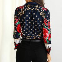 Long Sleeve Red Pattern Shirt - Thumbnail 3