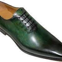 handmade green patina oxfords premium quality leather formal shoes for men - Thumbnail 1