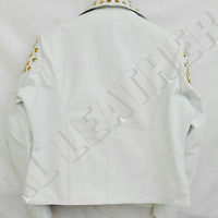 New Philips Plain White Studded Embroidery Patches Leather jacket Biker Men - Thumbnail 1