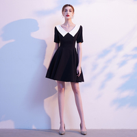 Cute v neck short red dress party dress - Thumbnail 3