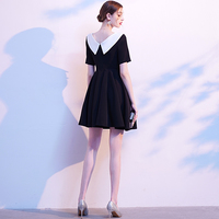 Cute v neck short red dress party dress - Thumbnail 4