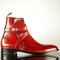 Men's Handmade Ankle Boot,Jodhpurs Boot,Leather Boot,Red Boot, Dress Boot  - Thumbnail 2