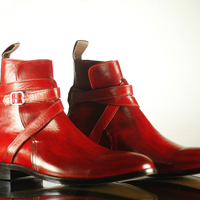 Men's Handmade Ankle Boot,Jodhpurs Boot,Leather Boot,Red Boot, Dress Boot  - Thumbnail 1