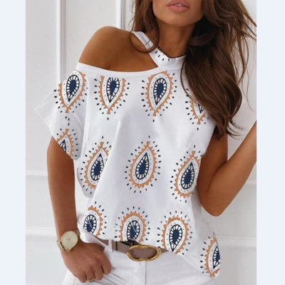 Printed fashion casual round neck short sleeve t-shirt - Thumbnail 3
