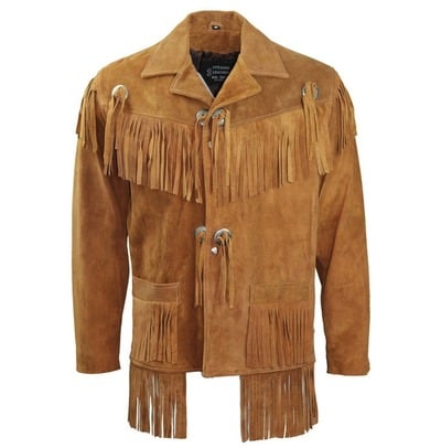 Men Cowboy Genuine Suede Western Jacket, Cowboy Leather Jacket With Fringe