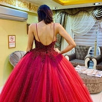 Shiny Ball Gowns Prom Dresses Bling Bling Spaghetti Straps Quinceanera Dresses  - Thumbnail 3