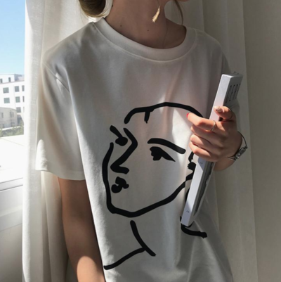 Free Shipping-HENRI MATISSE DRAWING FACE TEE