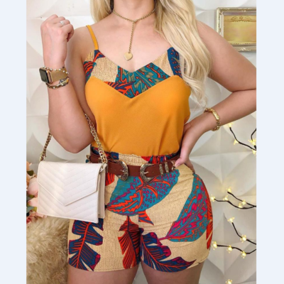 Spaghetti strap print top & short sets - Thumbnail 2