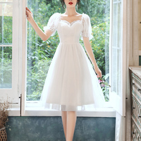 White tulle short prom dress party dress - Thumbnail 7