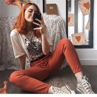 Cute Tarot Card Sun Moon Print Short Sleeve Shirt T-shirt Tee Top Kawaii Korean Japanese Harajuku Chinese Retro Streetwear Aesthetic Fashion - Thumbnail 1